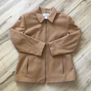 VINTAGE Camel Brown Wool & Cashmere Blend Coat
